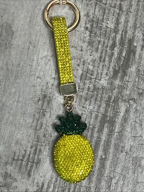 Sparkling Pineapple Keychain Wristlet - Yellow & Green